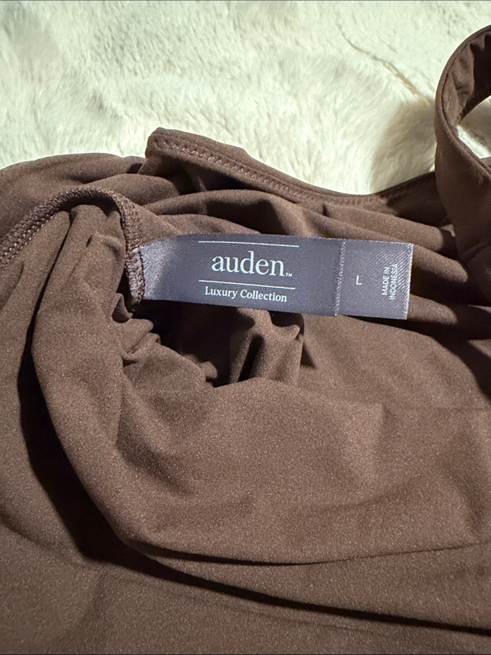 NWOT Auden Brown Square-Neck Bodysuit- Large - Picture 2 of 4